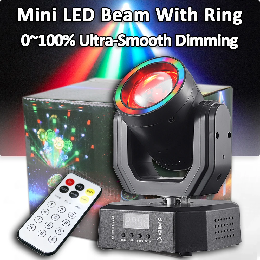 

100 Вт луч с подвижной головкой, пульт дистанционного управления, 12-канальный сценический светильник RGBW, дискотека, DJ Party, DMX, звуковое управление, прожекторы для свадьбы