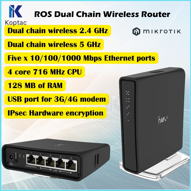 Mikrotik Rb952ui-5ac2nd Hap Ac² AC/TC Wireless Router ROS Dual-band 2.4/5ghz AP Lite Router