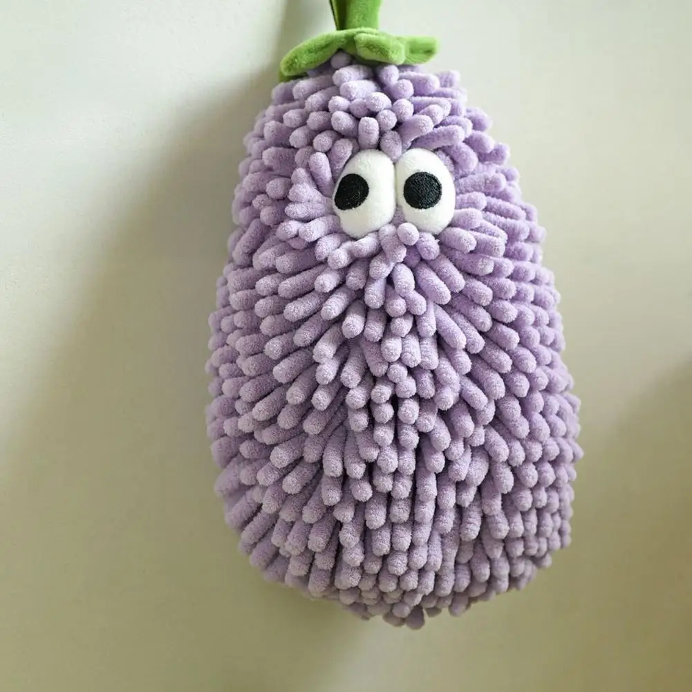 Soft Hand Towel Cute Fruit Pattern Hand Towel for Bathroom Super Absorbent Quick-dry Kitchen Towel Kids Hanging with Rope Loop