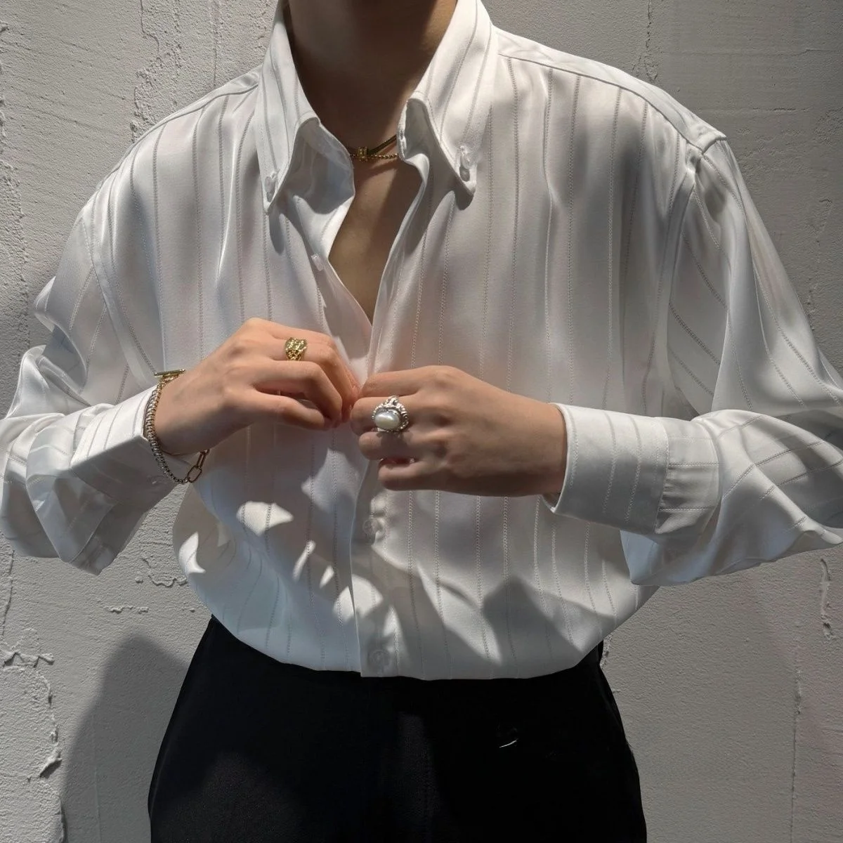 Business Casual Long Sleeve Shirt Men's Thin Breathable Shirt Summer 2026 No Ironing Required Versatile Loose Fit Polyester