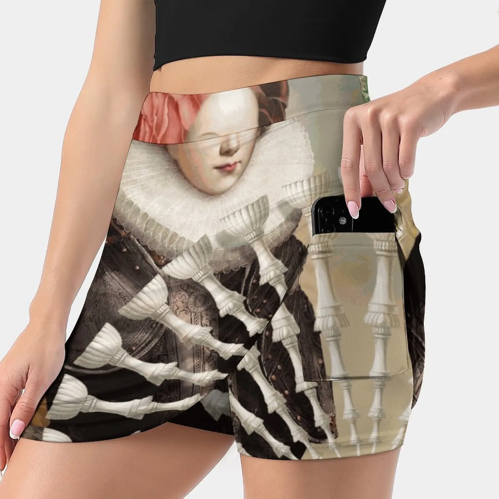 

Цифровая коллаж Летняя женская юбка шорты 2 в 1 фитнес Йога юбка теннисные юбки девять чашек Catrin Welz Stein увядший камень