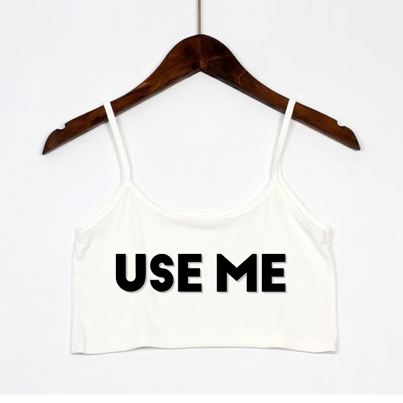 Débardeur court en coton élastique pour femmes, haut court sans manches, Sexy, avec lettres imprimées, nouvelle mode, été