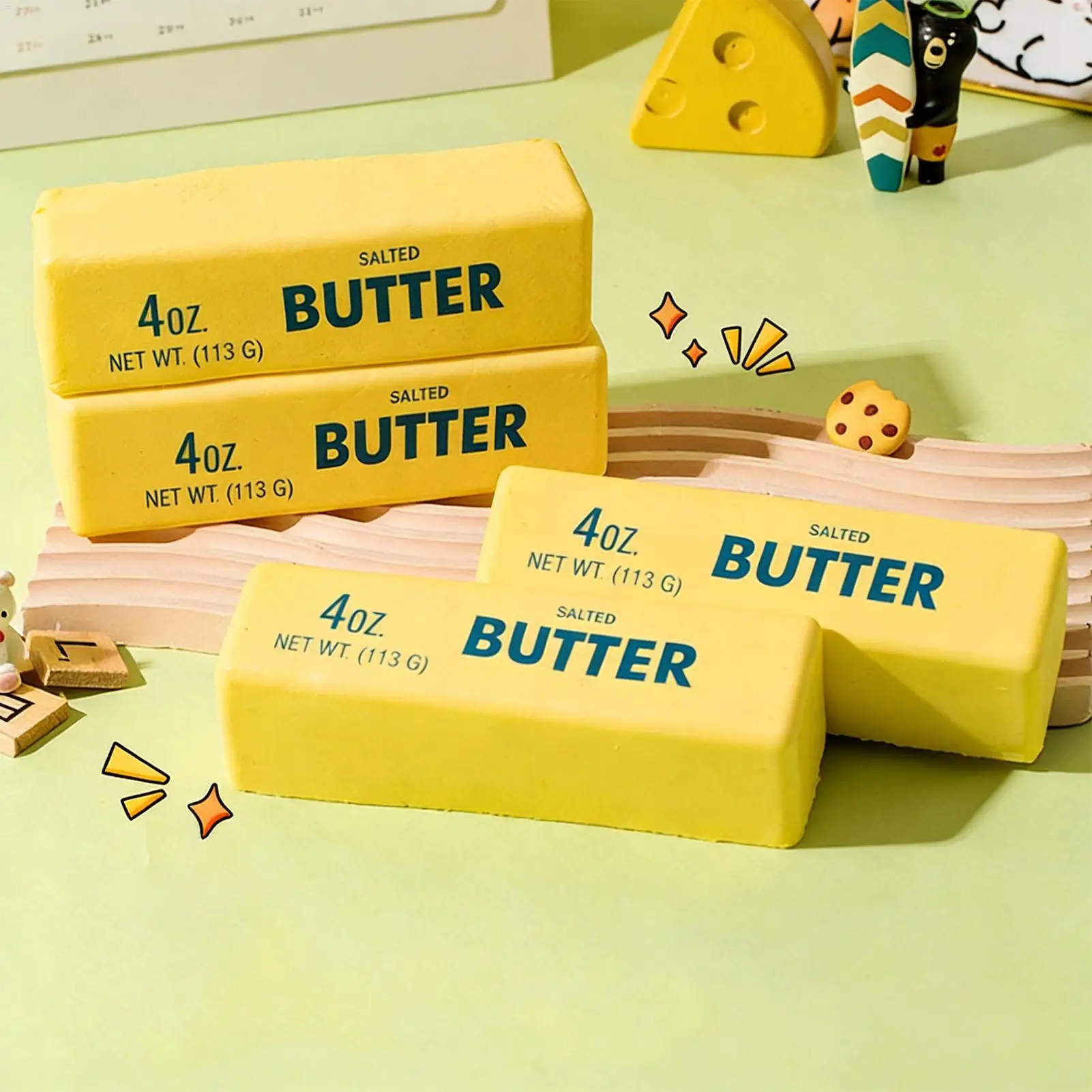 Slow Rising Butter Stick Squeeze Toy Realistic Food Simulation Stress Relief Toy Soft SquishyFidget Toy For Anxiety Home Decor