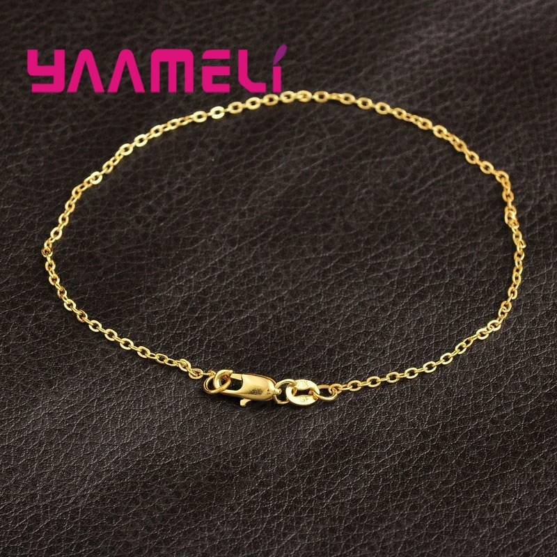 

1PC Retail 18KGF Yellow Gold Filled Bracelet Wristband Fashion Rolo Word "O" Chain ren Women Men Bracelet 20CM