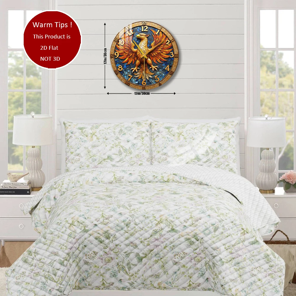 Tempered Glass Wall Clock Golden Eagle Clock Design Suitable For Wall Decor or Tabletop Display Anywhere