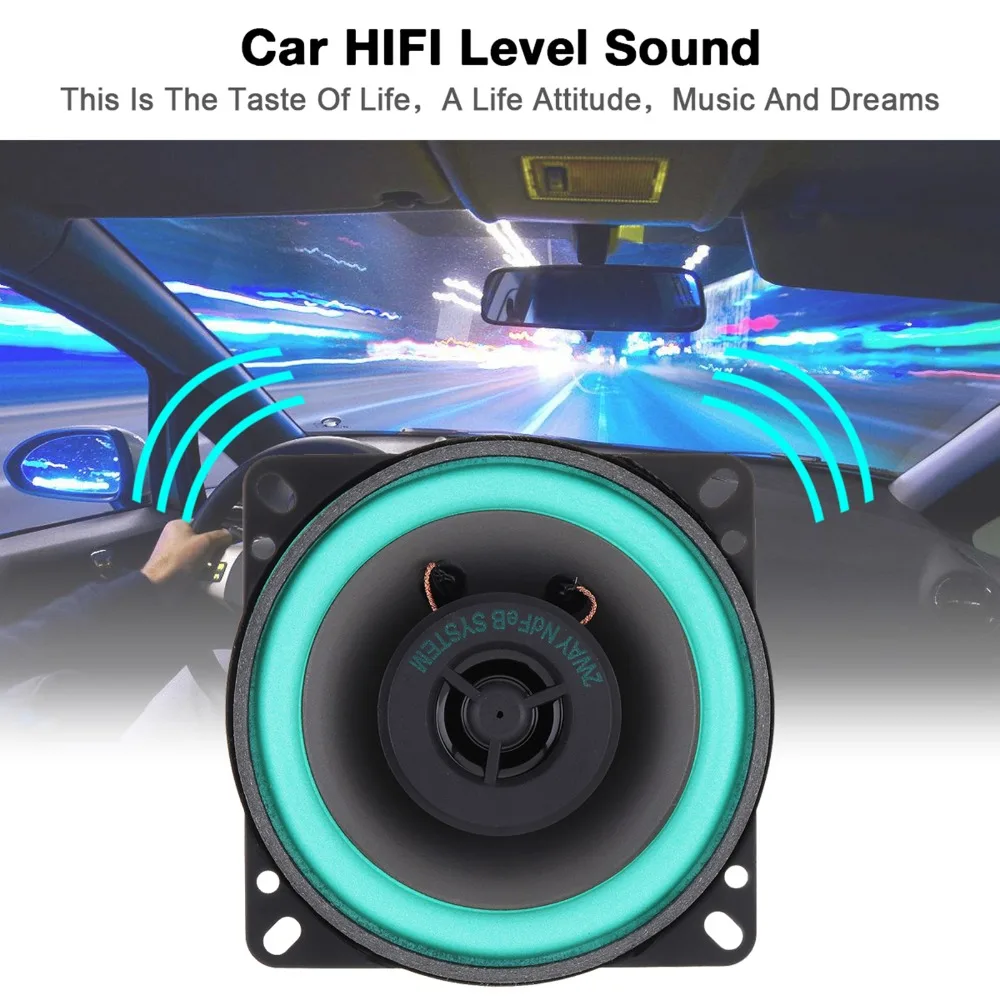 4 Inch Car Coaxial Speaker 2-Way Coaxial Design Vehicle Door Speaker 100W Full Range Frequency Full Range Loudspeaker
