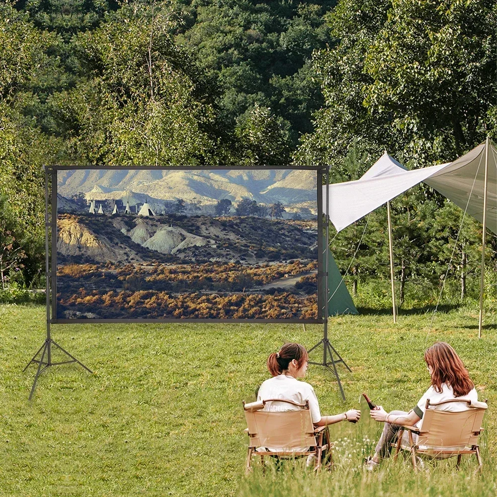 SH Supporto per proiezione da esterno portatile con schermo per proiettore Schermo per film Leggero Facile installazione Antivento