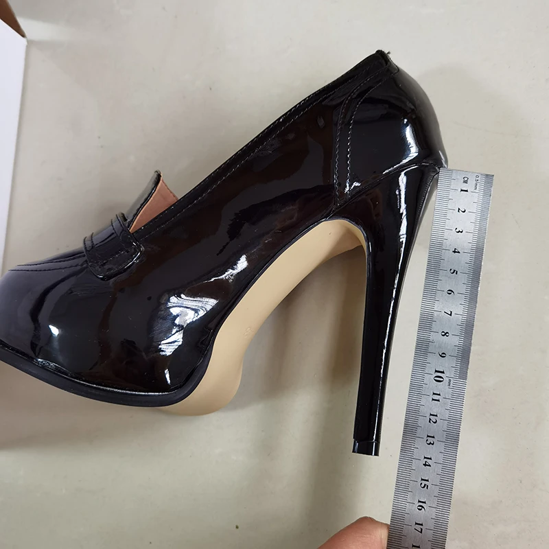 Kcenid Plus Size 35-47 New Patent Leather Women Platform Pumps Sexy High Heels Elegant Pumps Round Toe Party Shoes Red Wine 2023