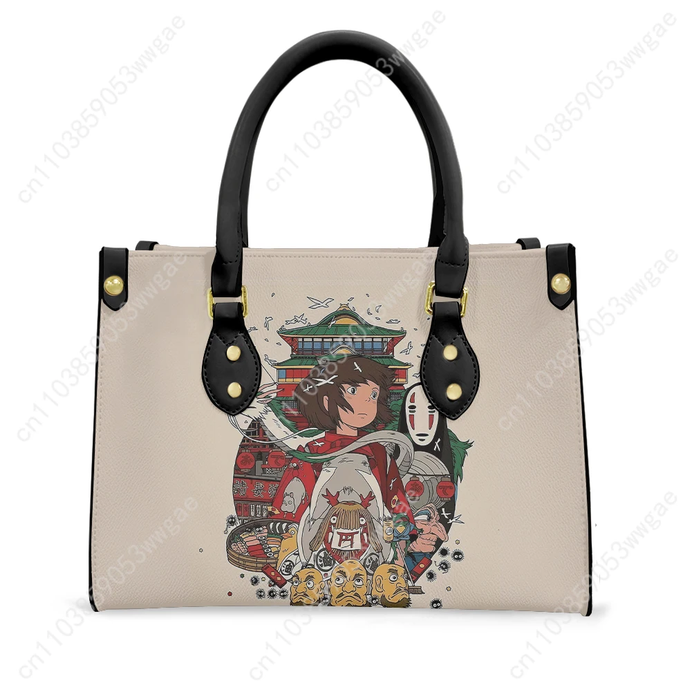 Hot Anime Tote Bags Purse Women Man Fashion Personalized Text Image PU Leather Customized Handbags Commuter Shopping Gift Bags