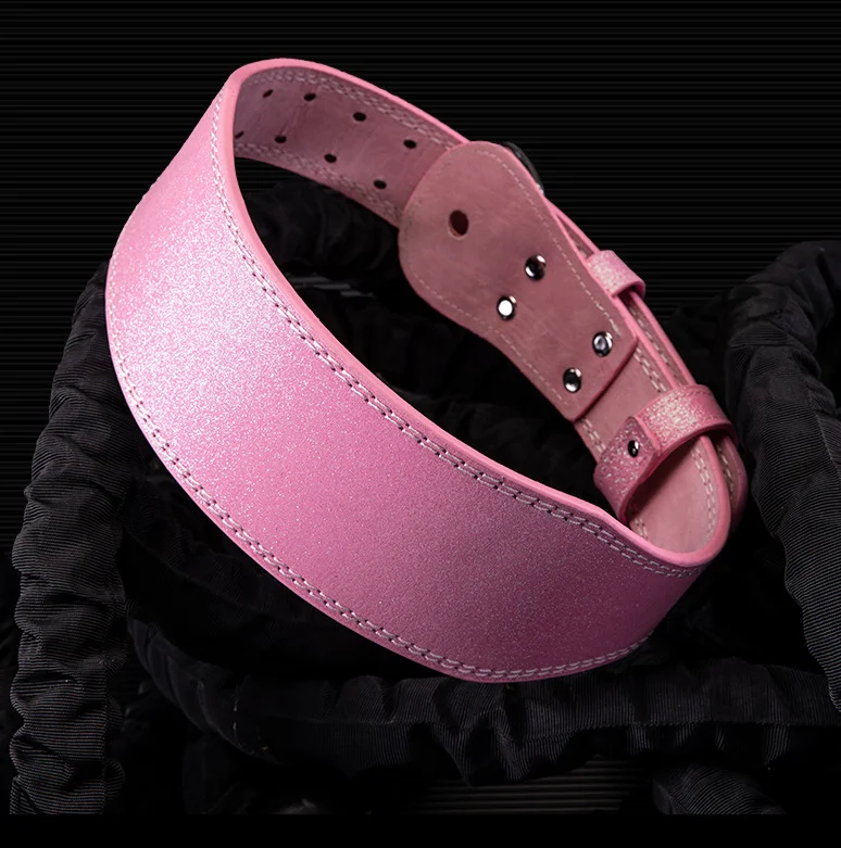 Pink Waist Protection Leather Belt Women Fitness Weight Lifting Squat Belt Sport Powerlifting Waist Gym Training Belt