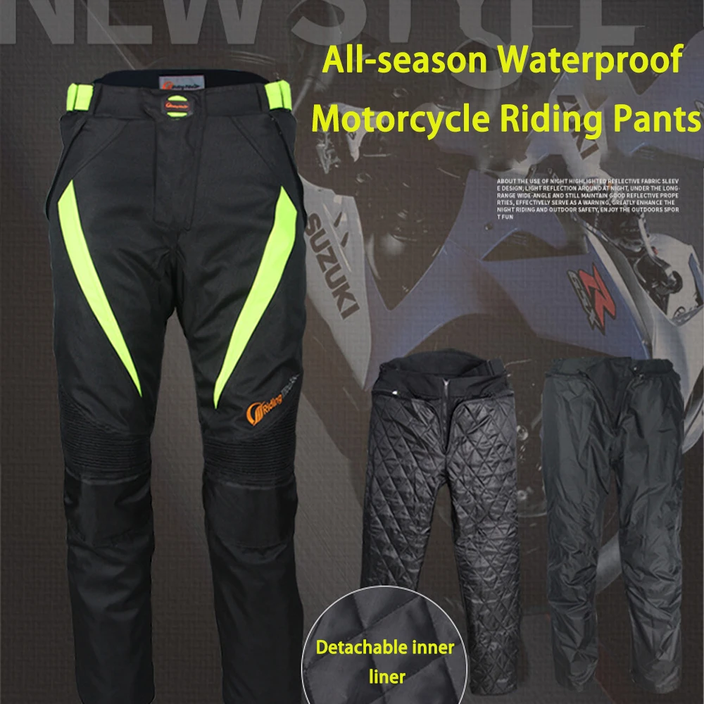 

RidingTribe Winter Waterproof Moto Motocross Pants Anti-drop Motorcycle Pants Waterproof Warmer Motorcycle Cycling Pants HP-08