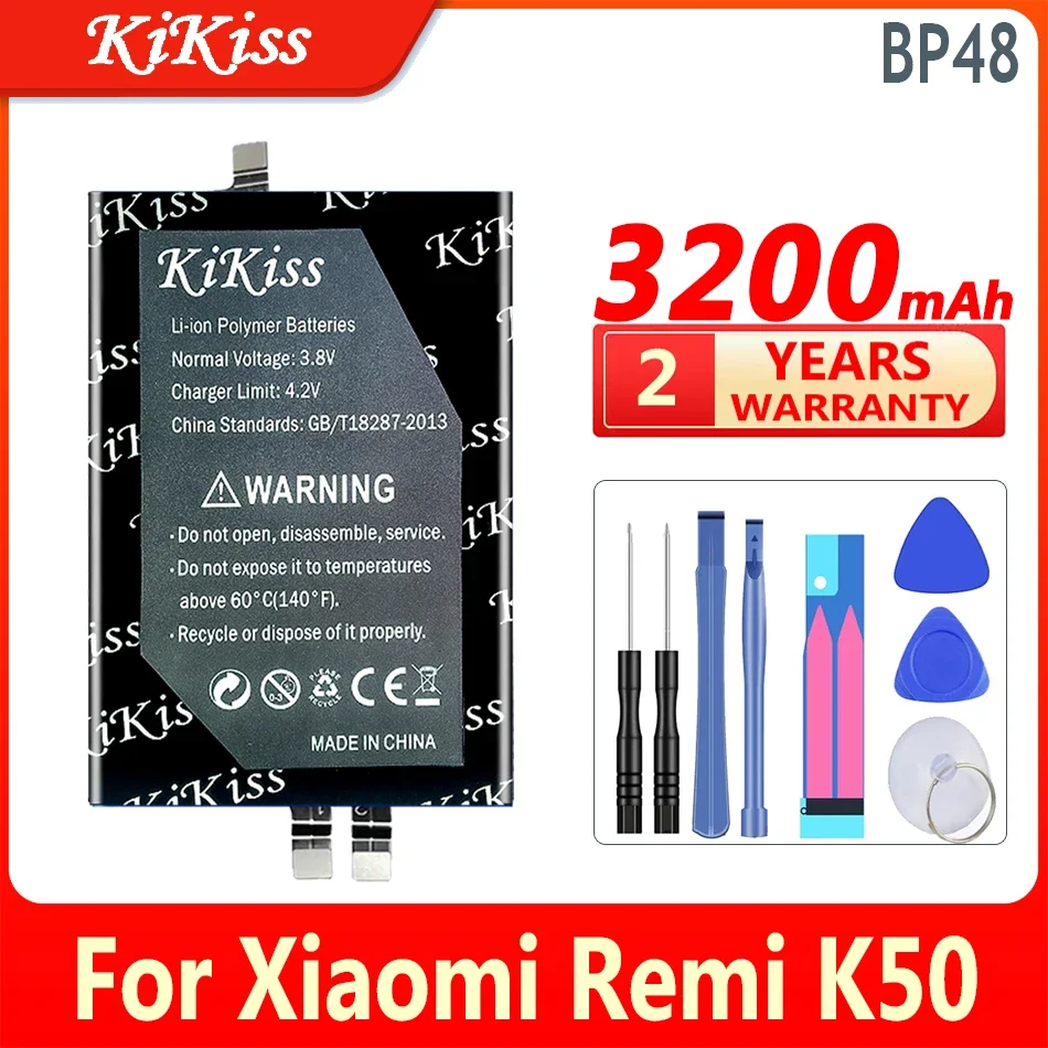 

Мощный аккумулятор KiKiss для Xiaomi Remi K50 мобильный телефон, BP48 BP 48, 3200 мАч