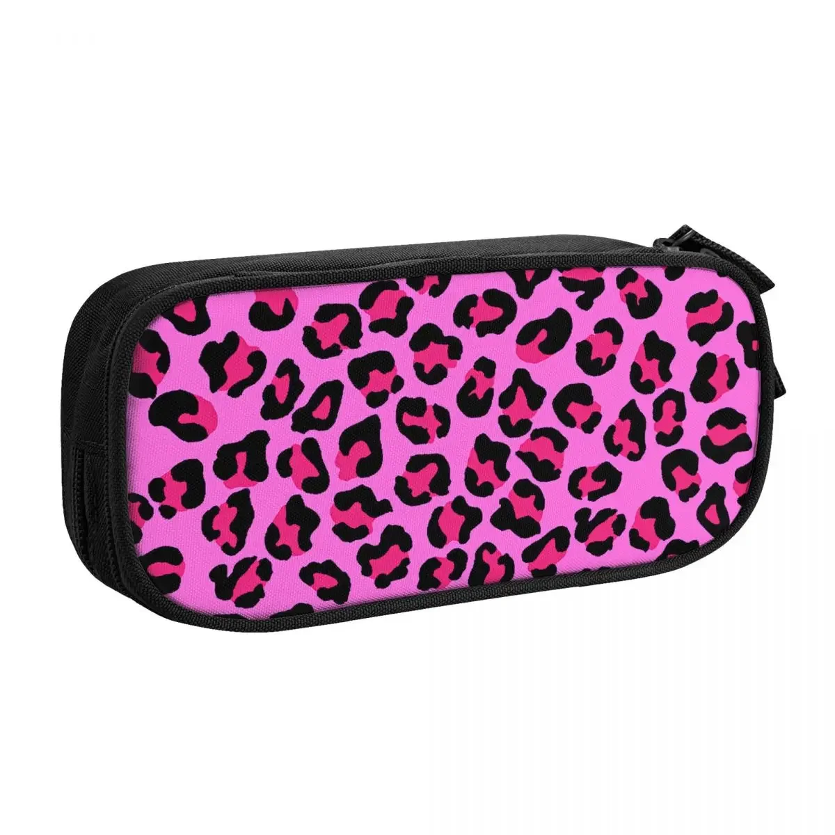 Custom Leopard Cheetah Seamless Pattern Cute Pencil Case Boy Girl Large Capacity Animal Skin Spots Pencil Pouch Student School