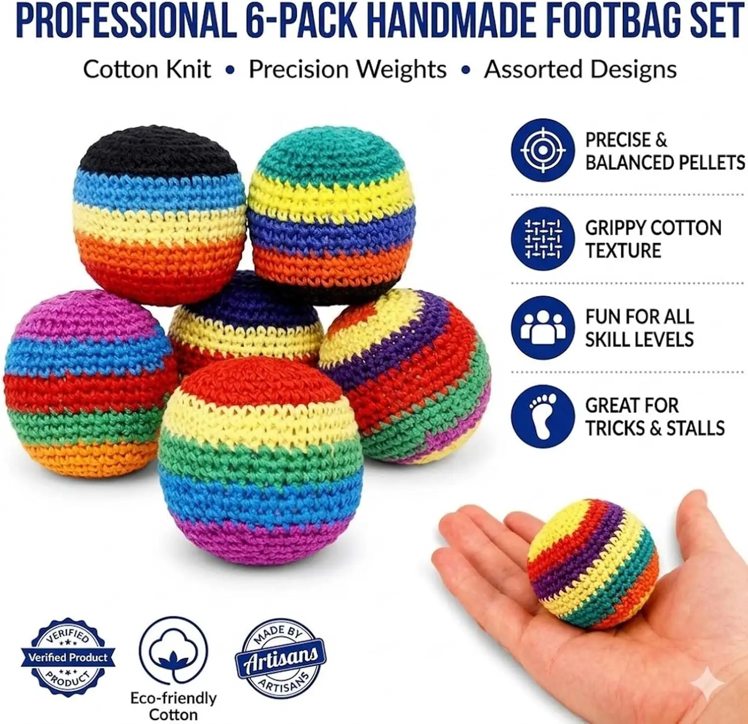 6/12/24pcs Outdoor Soft Handmade Footbag Sacks Juggling Balls Durable for Kids Group Playing Activities view 4