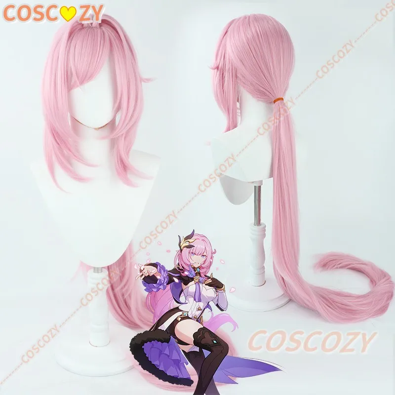 Anime Honkai Impact 3 Elysia Cosplay Pruik 120 cm Lange Roze Hittebestendige Synthetische Haar Pruiken + Pruik Cap