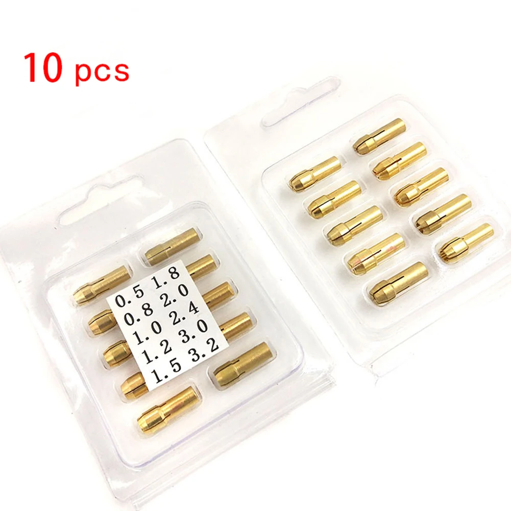 10 Piece Copper Chuck Accessory Set for Electric Grinders 4 2mm Tail Diameter with Clamping Range 0 5 to 3 2mm