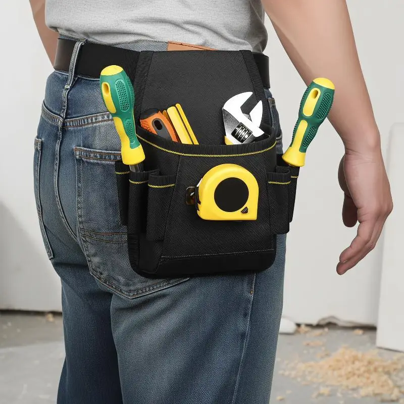 Electrician Tool Waist Pouch Heavy Duty Wear Resistant Oxford Canvas Cloth for Home Maintenance Electricians