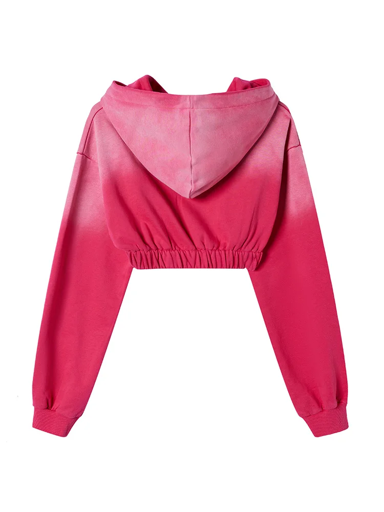 Bluza z kapturem BetterSay w stylu retro z amerykańskim nadrukiem, damska, codzienna, wygodna, mieszanka bawełny i poliestru, długi rękaw...