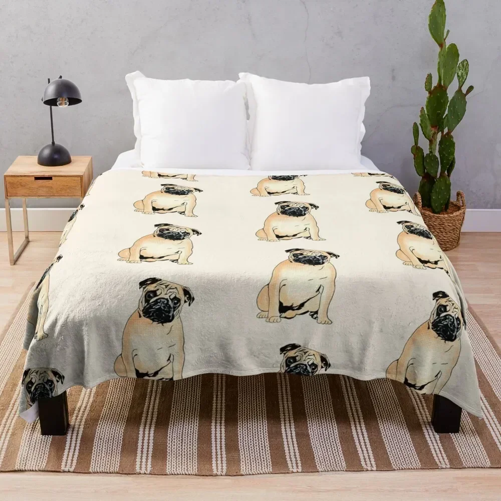 

Pop art Pug graphic design art Throw Blanket For Decorative Sofa For Sofa Thin Beach blankets and throws Blankets
