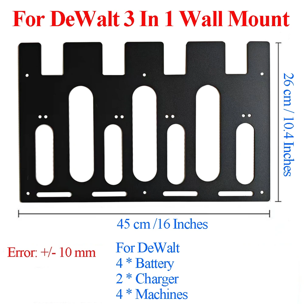Multi functional Wall Mount Bracket For DeWalt Battery Case Holder Charger Power Tool Drill Fixed Storage DCB112 DCB118 DCB206
