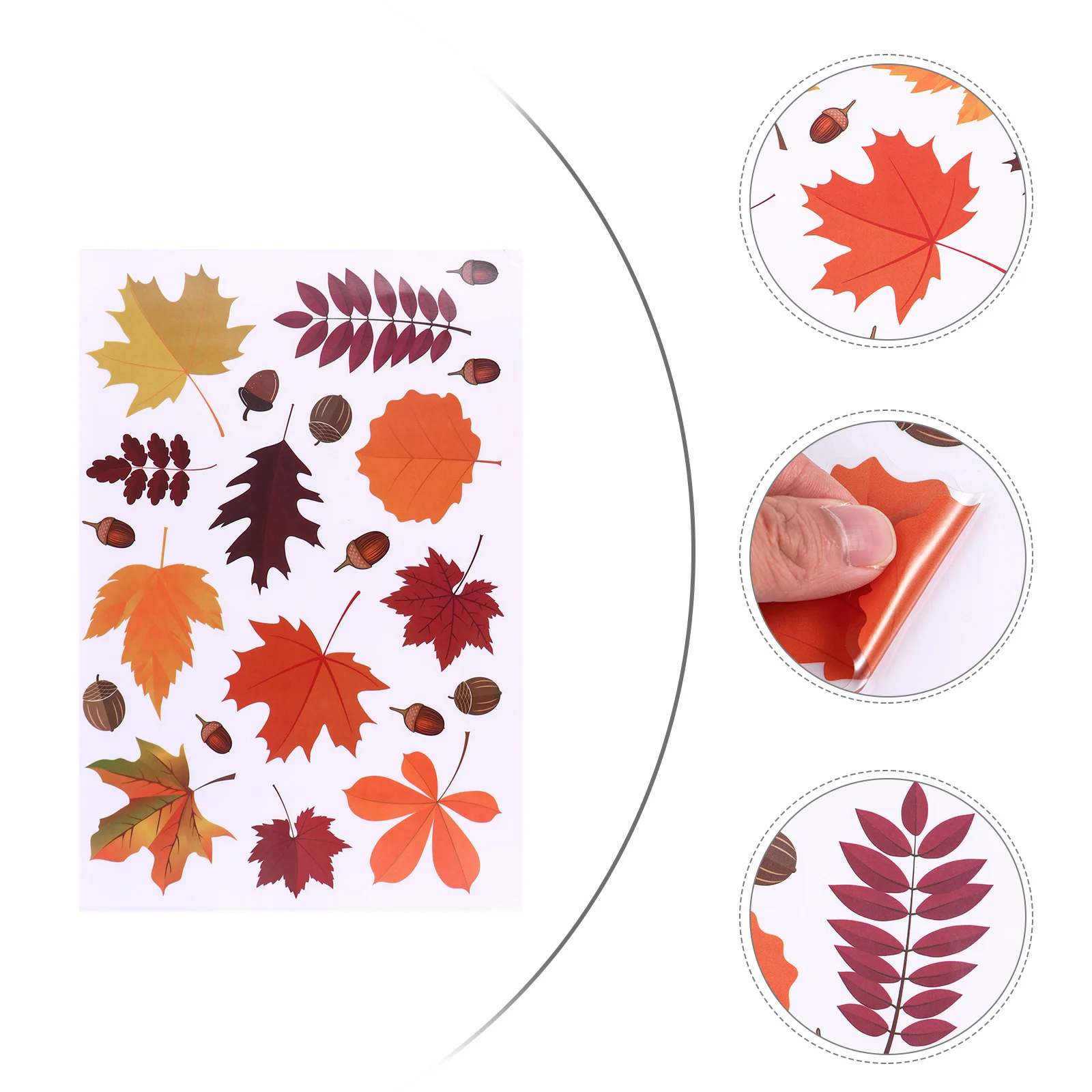 6 Pcs Wall Sticker Maple Leaf Stickers Printing Pvc Pumpkin Window Clings Creative