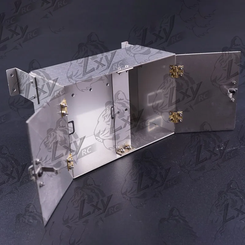 

1:14th Scale Metal Simulation Double Door Tool Box for Tamiya RC Truck SCANIA 770S R620 VOLVO BENZ Arocs MAN TGX Car Accessories