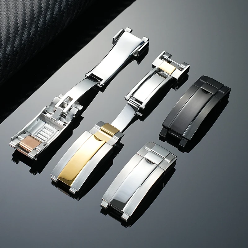 9X16mm 9x9mm Watch Clasp for Rolex DAYTONA SUBMARINER GMT WatchBand Luxury Buckle Stainless Steel Fine tuning Pull Button Buckle - Image 4