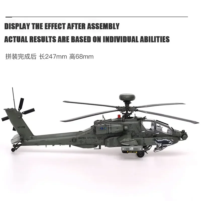 Academy assembled airplane model kit 12514 American AH-64D longbow Apache helicopter gunship 1/72 Scale