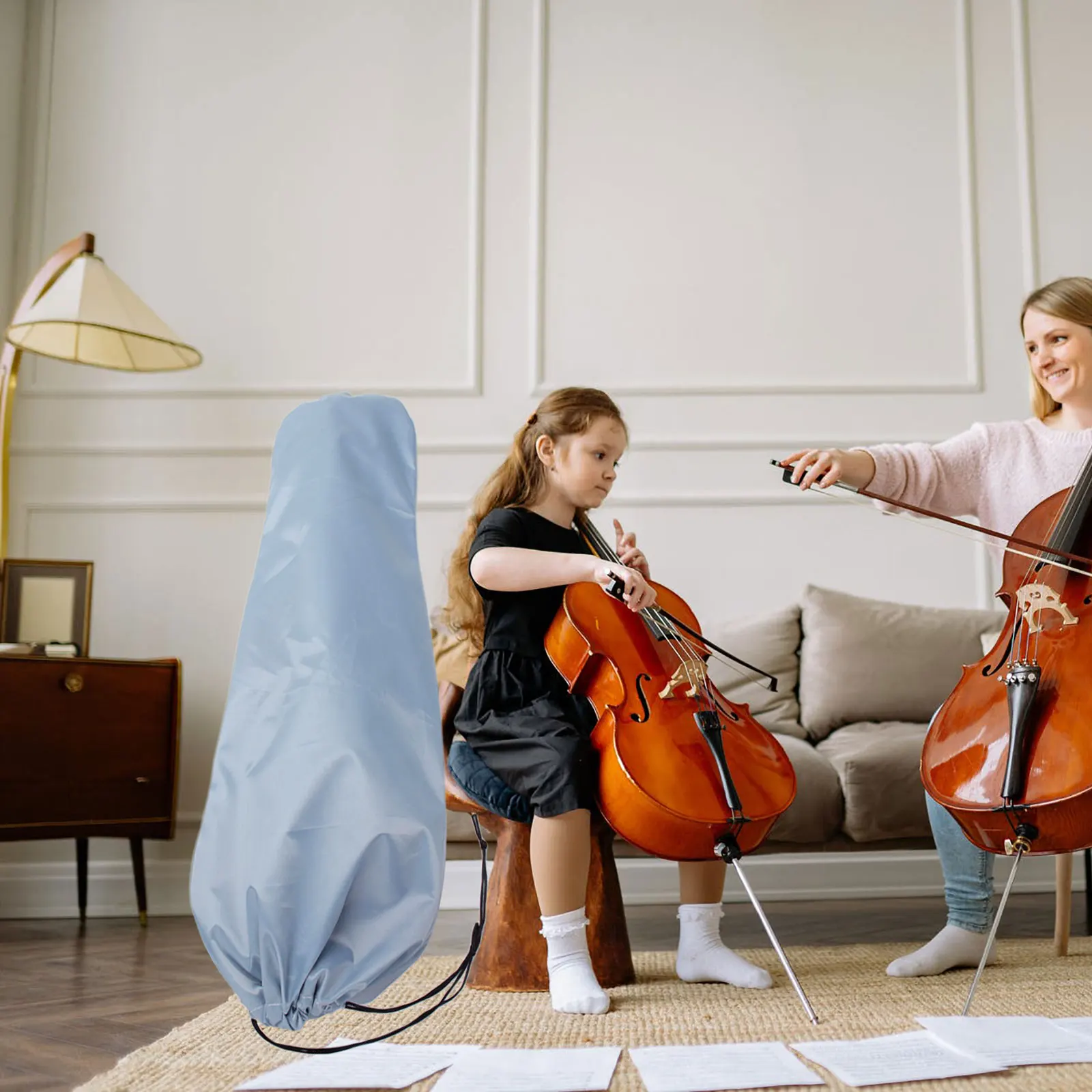 

Exquisite Durable Cloth Protective For Dirt Resistant Supple Comfortable Cover Creative Protector Cloth Cover For Cello Useful