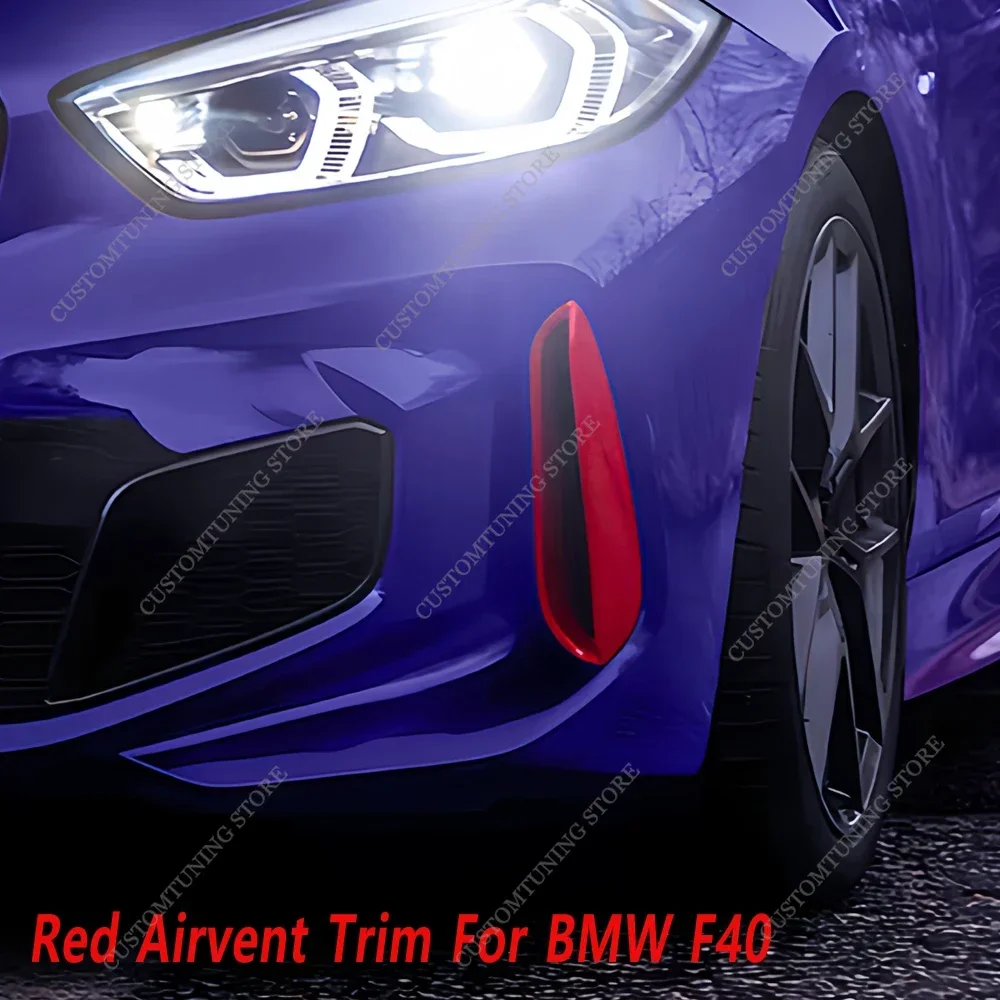 

For BMW F40 Gloss Red Front Bumper Airvent Trim Foglamp Cover 118i 118d 120i 120d 128ti M135i M Sport 2019-2024 Bodykits Tuning