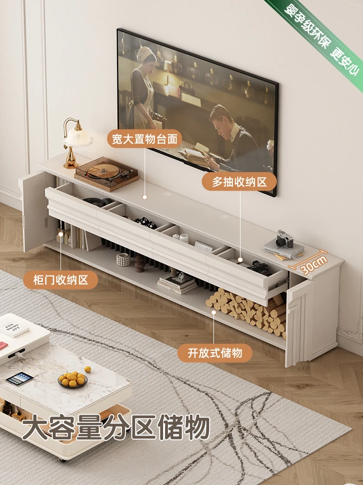 Armario decorativo para chimenea extremadamente estrecha americano integrado contra la pared, mueble de TV ultrafino retro francés para el hogar