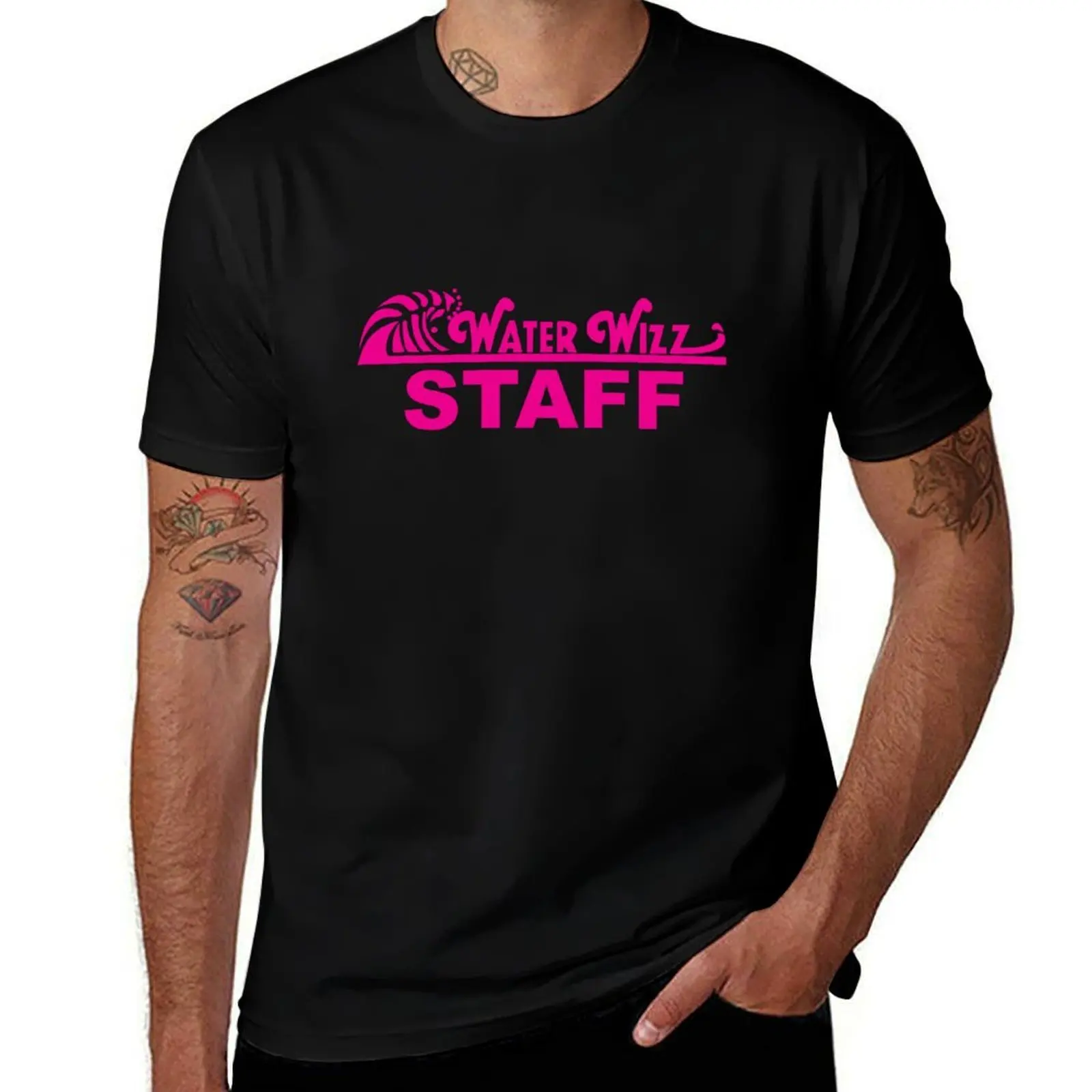 Water Wizz - STAFF - PINK T-Shirt Functional Casual Short Sleeve Tee T-Shirt