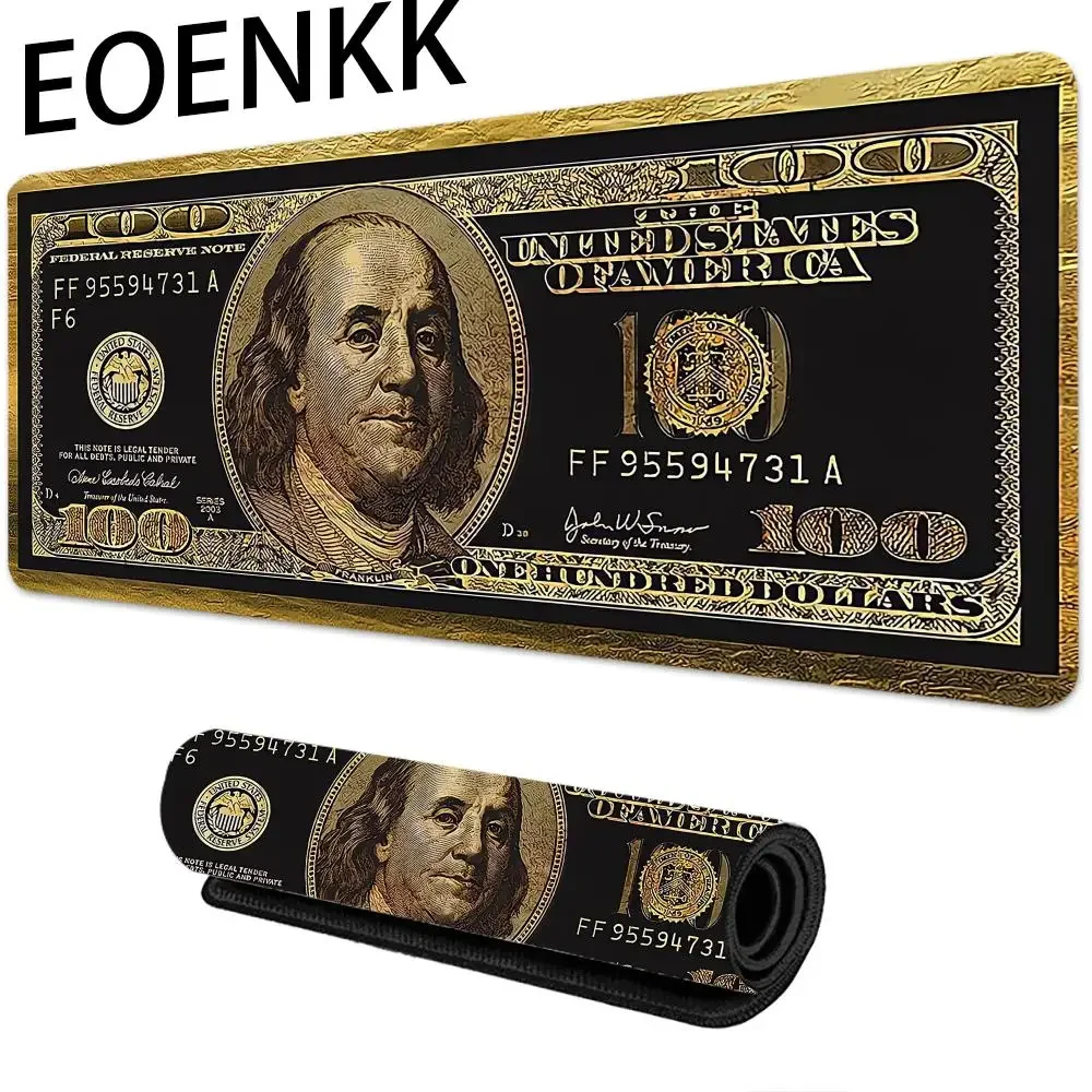 لوحة ماوس العملة، لوحة ماوس كبيرة للكمبيوتر المكتبي، مفارش طاولة ألعاب مطاطية مضادة للانزلاق، لوحة مفاتيح للألعاب، وسادات مكتب طويلة