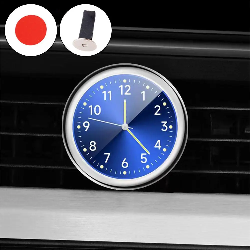 Mini Luminous Car Dashboard Clock Digital Watch Universal Quartz Stick on Auto Ornament for Car Electronics Accessories
