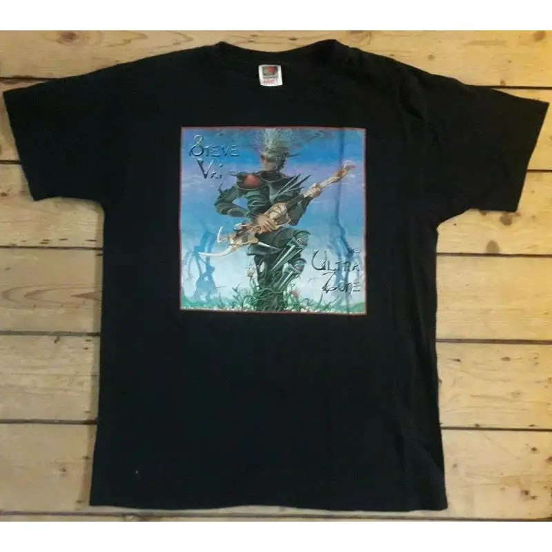 تي شيرت STEVE VAI Ultra Zone World Tour 1999 Vintage Black تي شيرت M Metal Hard Rock LP