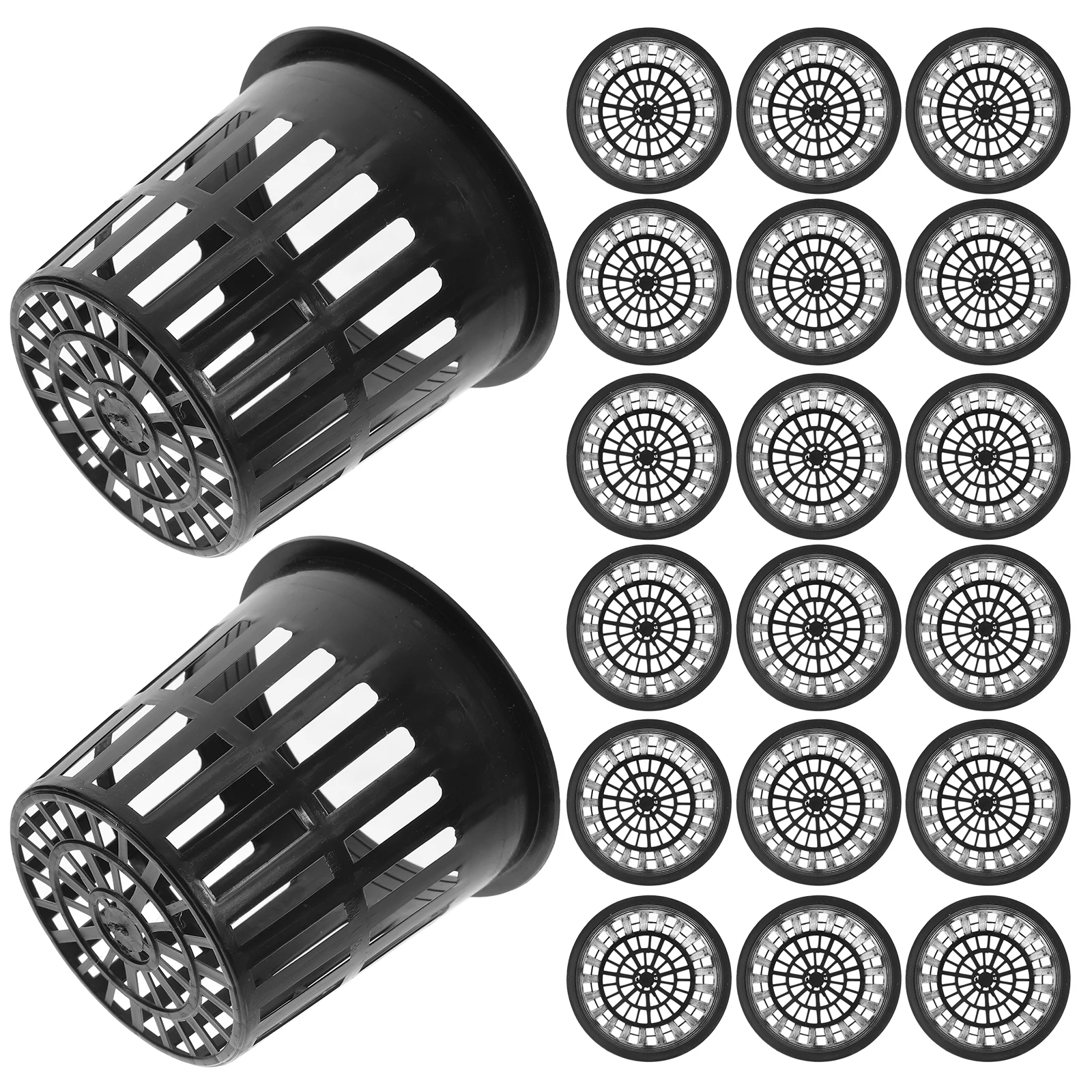 

20 Pcs Hydroponic Baskets Soilless Net Pots Plastic Mesh Cups for Plants Vegetables Gardening Germination Cultivation Planting