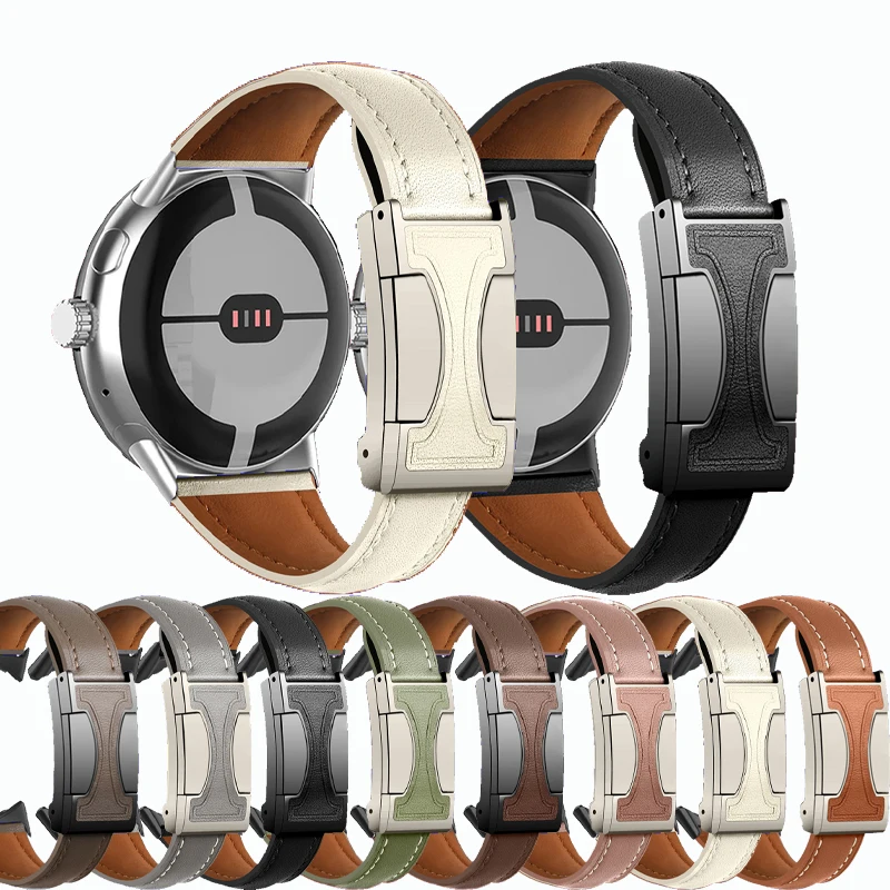 حلقة من جلد لساعة جوجل بيكسل 3 2 1 41 مللي متر 45 مللي متر سوار ساعة رياضي مغناطيسي لساعة جوجل بيكسل 3 2 1 41 مللي متر حزام