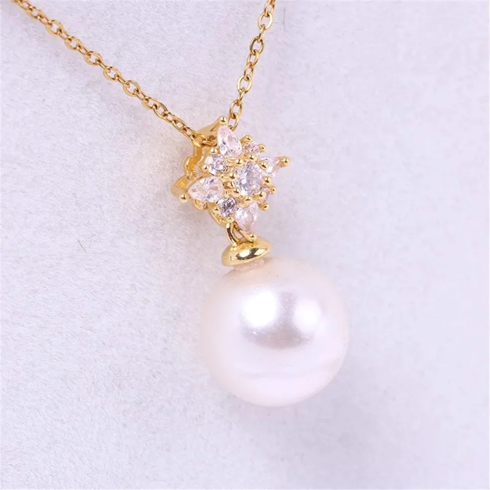 

DIY Gold-Plated Pearl Pendant Setting, Handmade Jewelry Crafting Accessories Jewelry Findings No Pearl No Chain