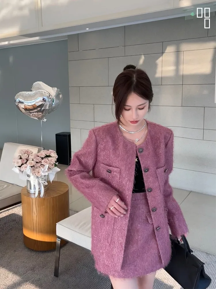 

Юбка Rose Diary женская, фиолетовая, А-силуэт, весна 2026, новая, с завышенной талией, винтажная, для офиса, из полиэстера