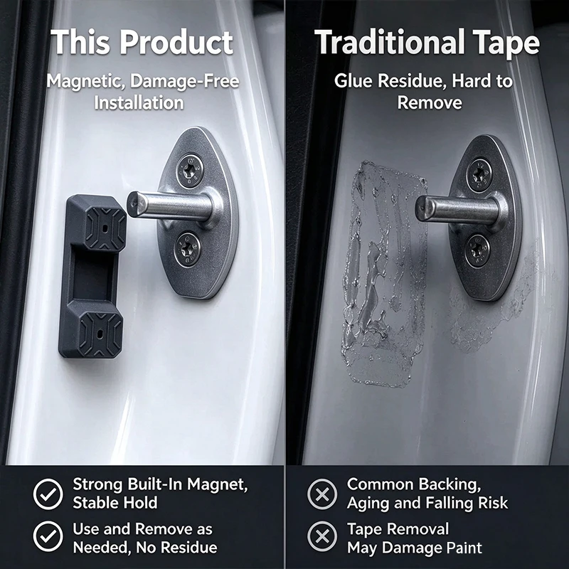 Magnetic Car Door Stop Protector, No-Residue Cushion, Shockproof and Anti-Damage, Car Door Limit Cover, Universal Car Accessory