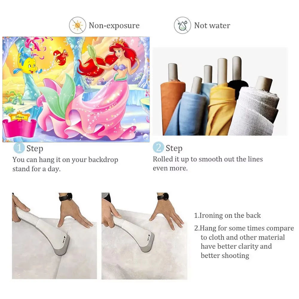 Tło Disney Ariel Księżniczka Mała Syrenka Dekoracja na Urodziny Uroczystość Baby Shower Upominek dla Dziewczynki Rekwizyt do Pokoju