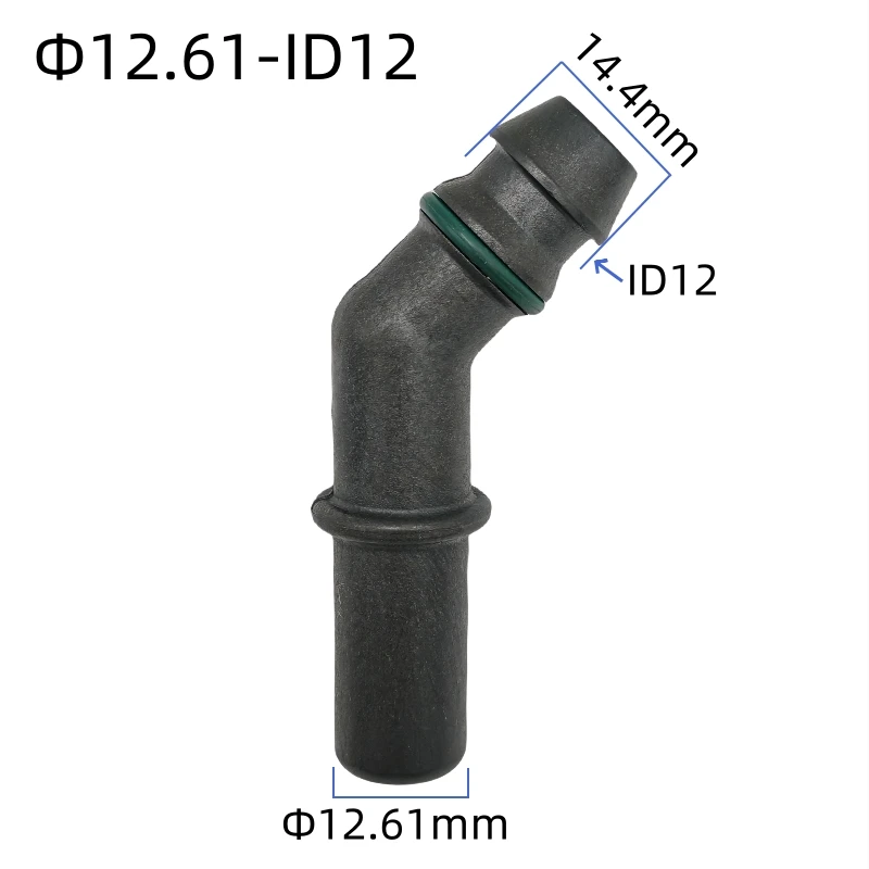 12.61 ID12 male connector elbow male end piece fuel line quick connector with 45 degree with high quality plastic fittings 2pcs
