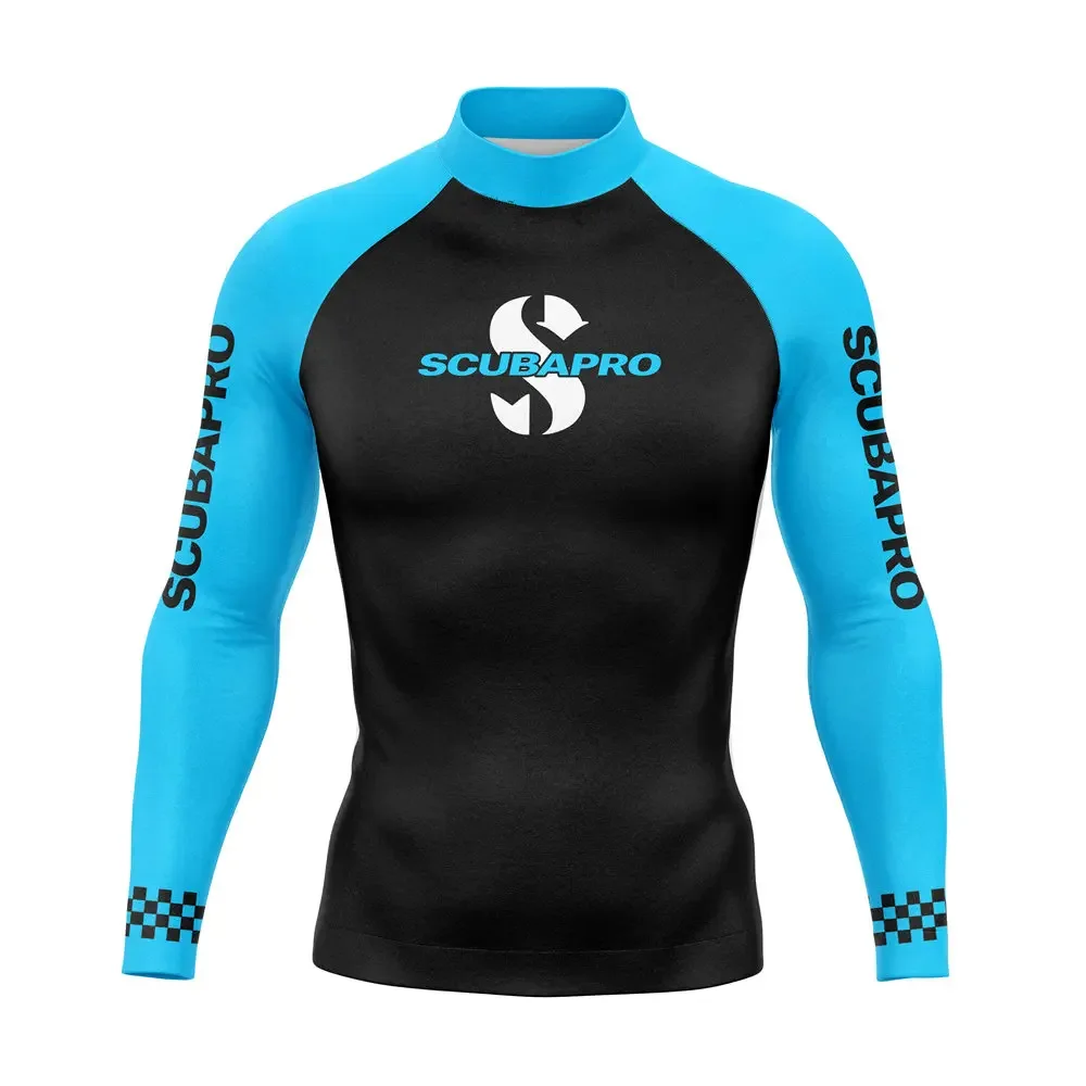 Męska koszulka surfingowa z długim rękawem Rashguard Upf 50, chroniąca przed słońcem, szybkoschnąca, oddychająca, obcisła koszulka do pływania, lato