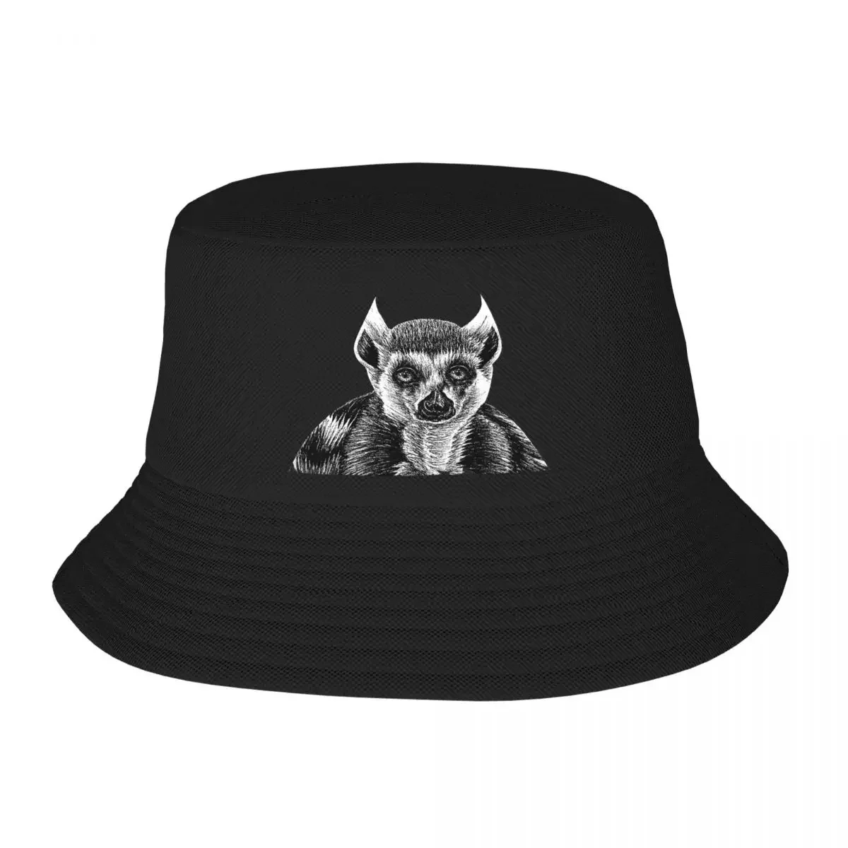 Ring Tailed Lemur - Ink Illustration Bucket Hats Panama For Man Woman Bob Hats Cool Fisherman Hats Summer Beach Fishing Caps