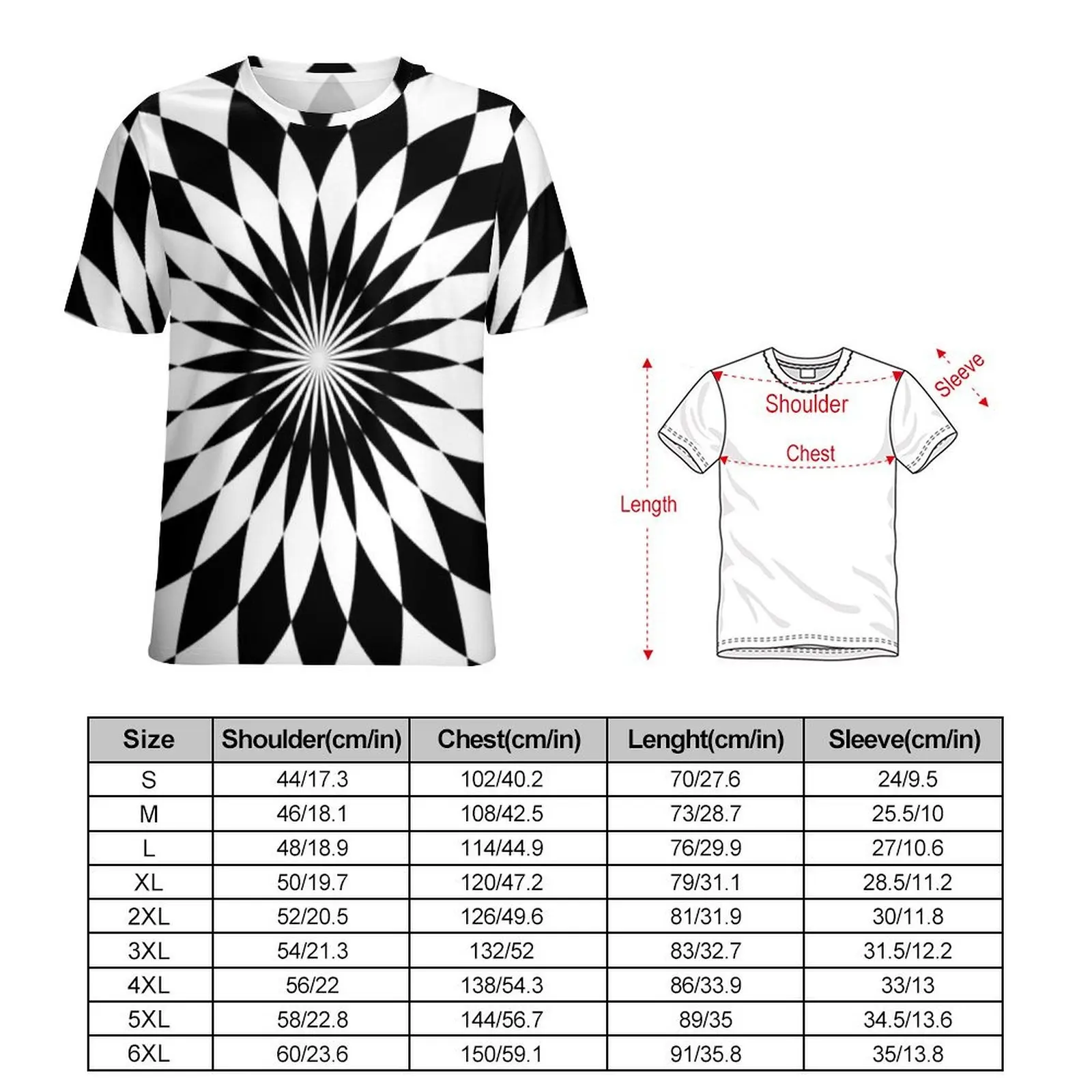 Plus Size T-Shirt Original Checked Mandala T-Shirts Black and White Mandalas Flower Streetwear O Neck Tshirt Men Fashion Tops