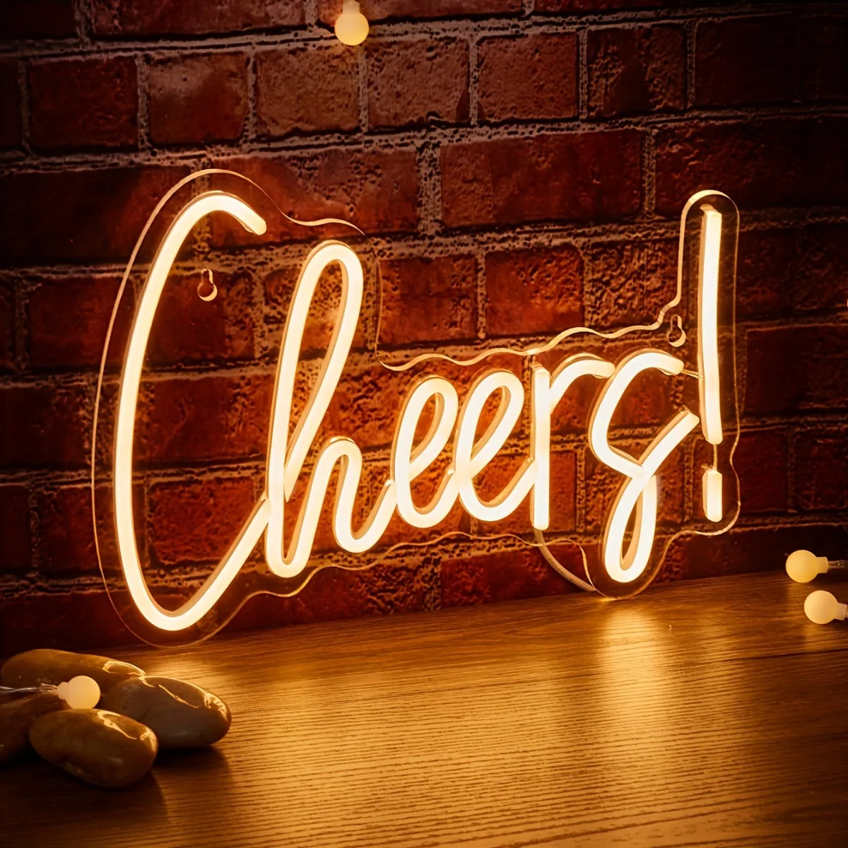 Cheers Neon Sign - Wall-Mounted LED Bar Decor with Warm Yellow Light, Best Present for Man Cave&Game Room, Neon Light Wall Decor
