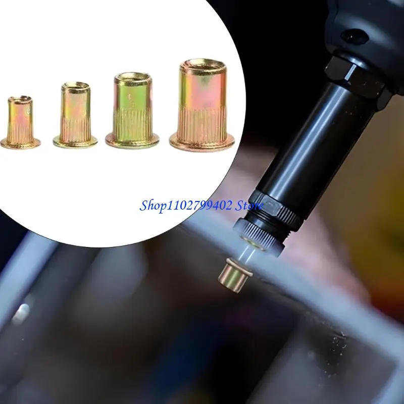 547F 100Pcs Flat heads Threaded Rivets Insert Nutsert Caps Rivets Nut 3/4/5/6/8/10/12mm