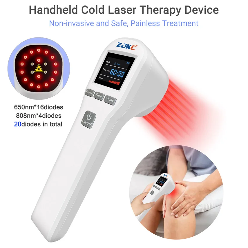 880mW Cold Laser Therapy at Home Red and Infrared Light Therapy Device Machine for Pain Relief Class 3b/4 650nmx16+808nmx4