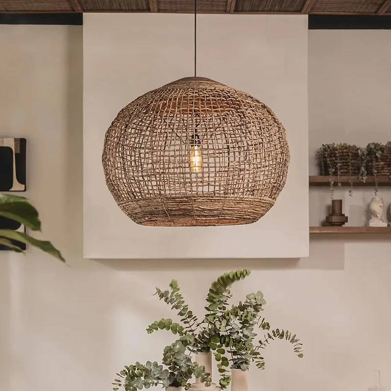 Wabi Sabi Wind Vine Weaving Art Chandelier Retro Countryside Lighting Creative Weaving Southeast