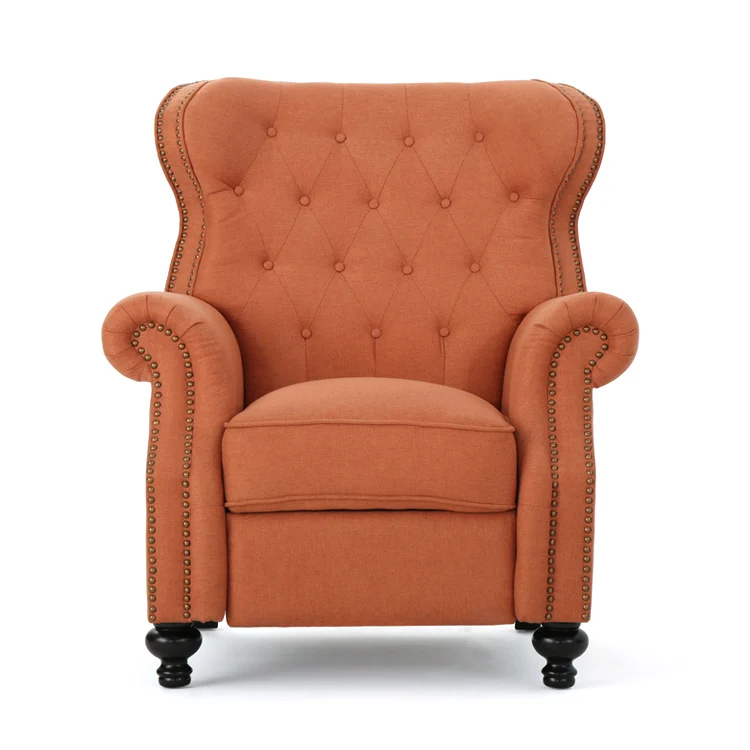 

living room Tufted Back Studded Accent Recliner Armchair